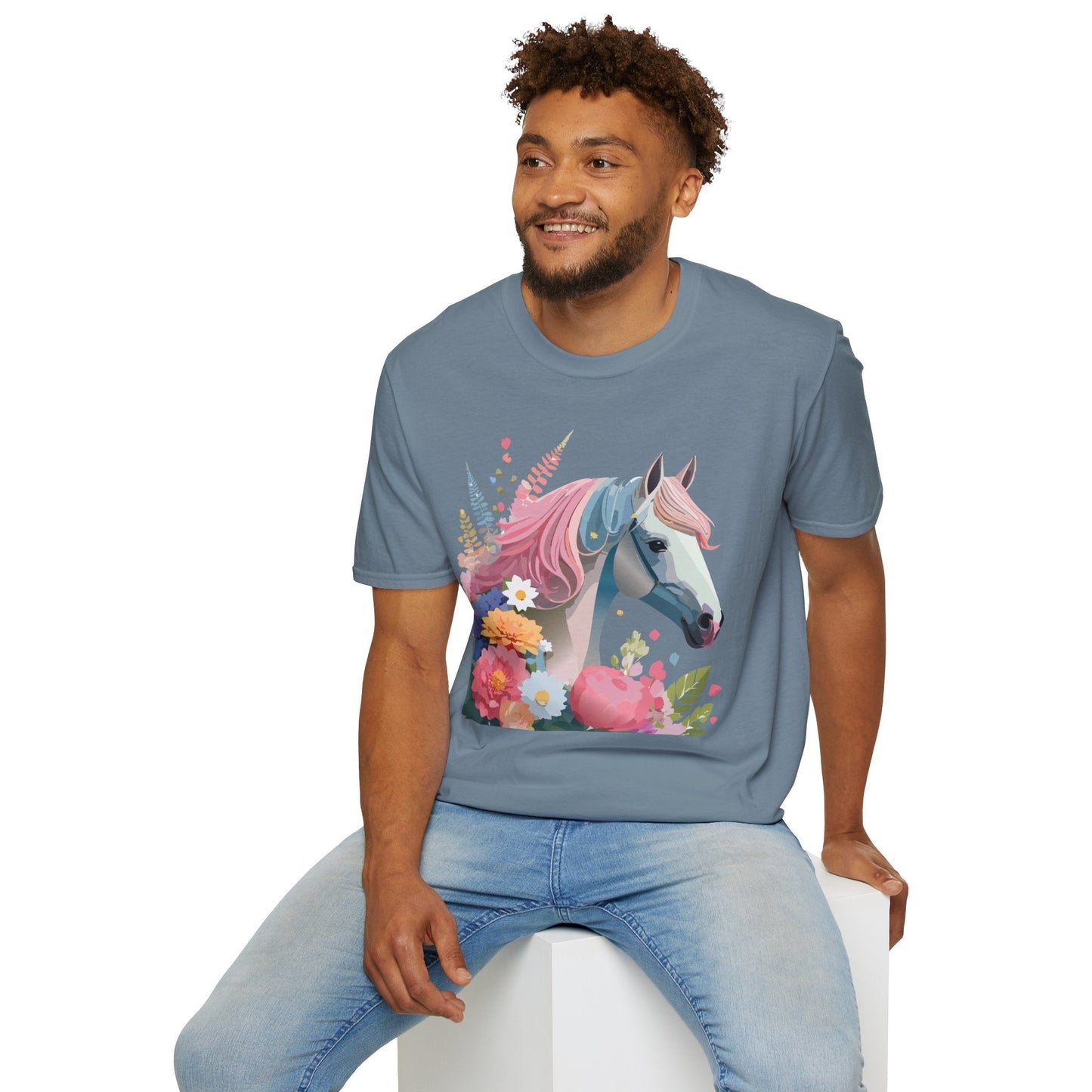 Horse Shirt Unisex Gildan Softstyle 64000 Cotton Tee With Animals