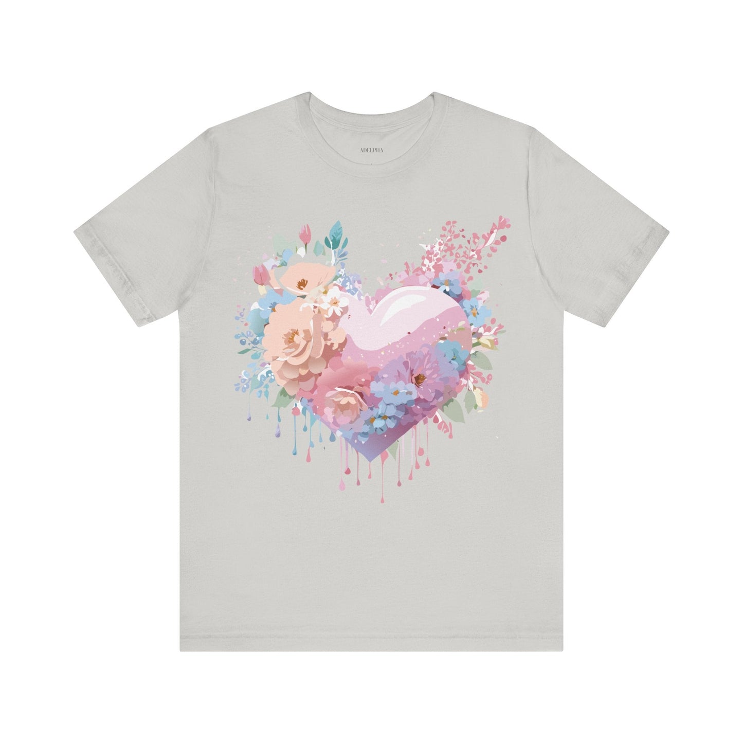Valentine Day Graphic Unisex 100 Cotton Vintage Artwork with Love and Flower Design Tee 29