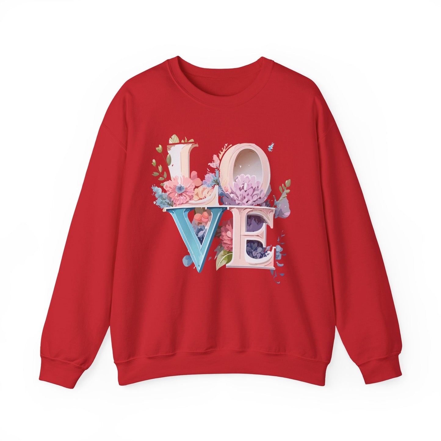 Floral Love Sweatshirt Valentines Day Sweatshirt Love Flower Unisex Crewneck Sweatshirt