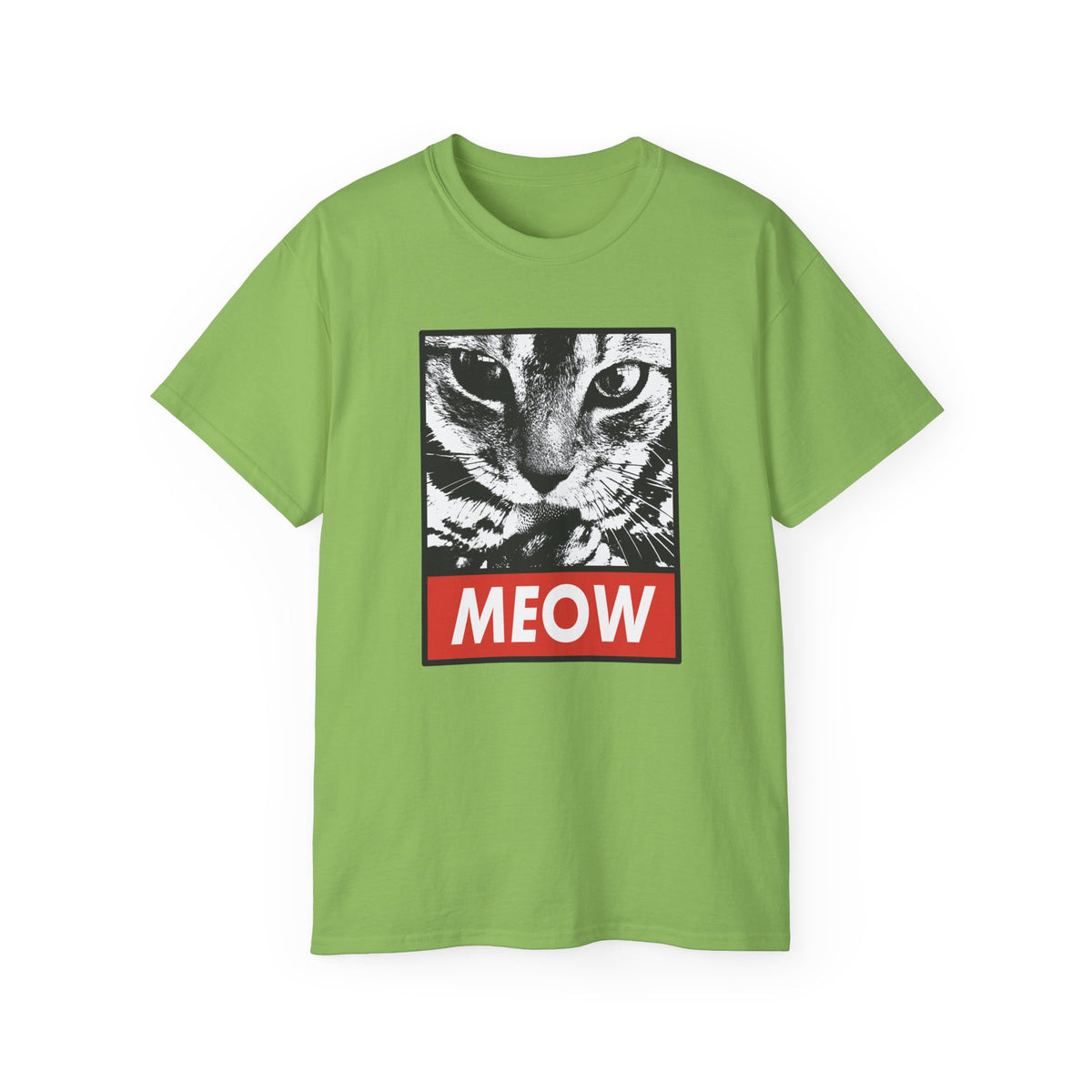 MEOW Cat Face Tee | Retro Pop Art Cat Graphic T-Shirt