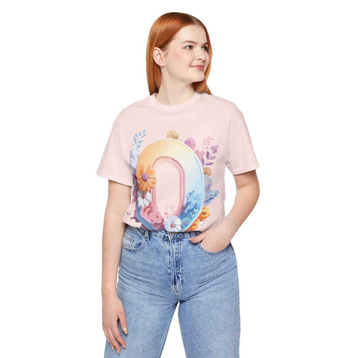 Letter O Graphic Unisex Cotton Bella+Canvas Tee with Art Letter Design