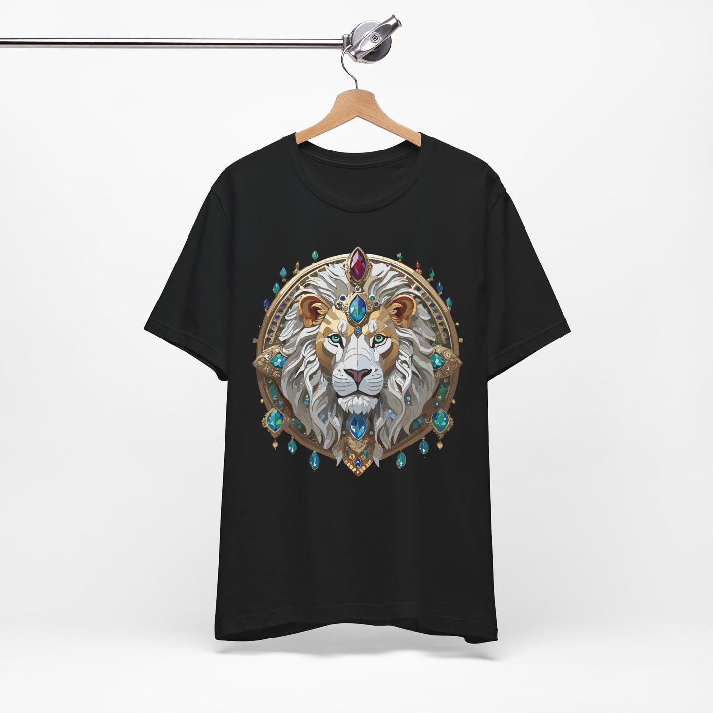 Unisex Lion Graphic Tee, Animal Shirt, Tee Shirt with Lion, Medallion T-Shirt, Animal Medallion Tees