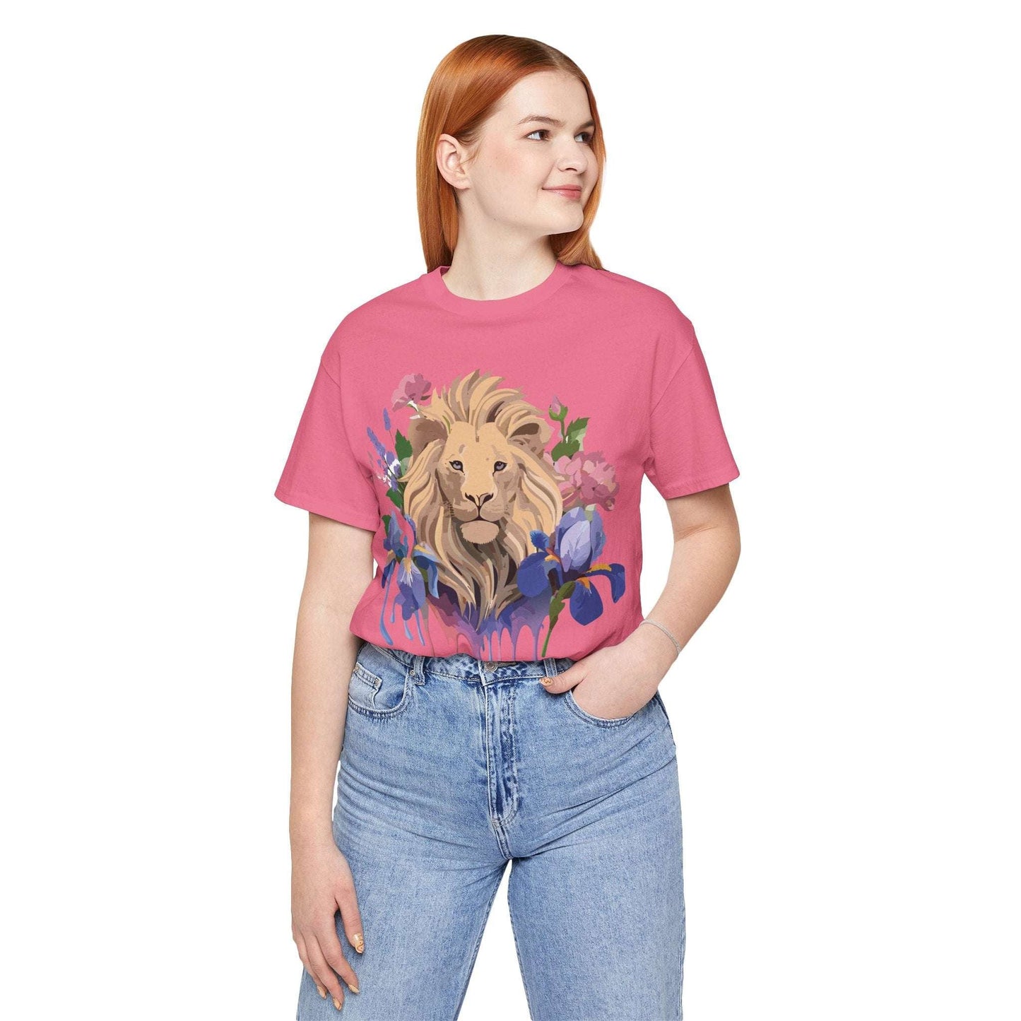 Adelpha Lion Shirt Unisex Graphic Tee Short Sleeve Vintage Style Lion Design Artwork