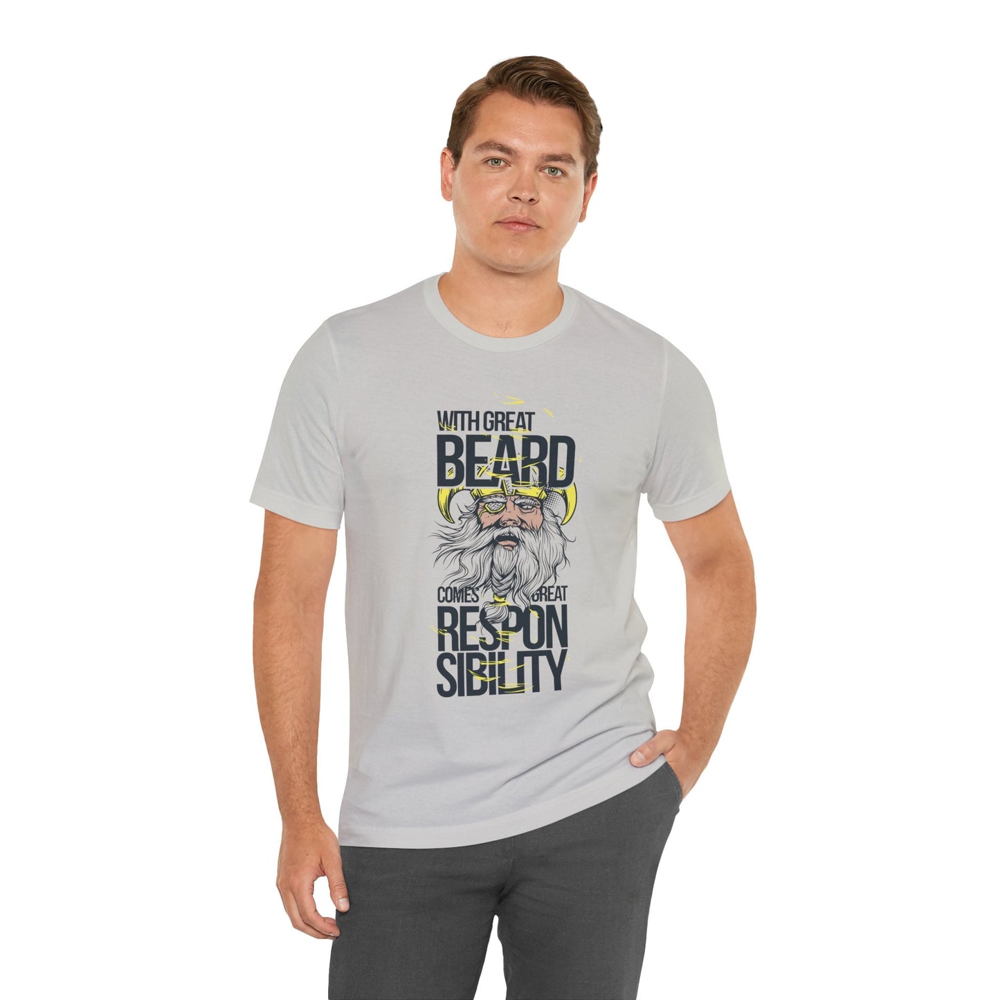 With Great Beard Comes Great Responsibility Tee Viking Beard Graphic Shirt A-2