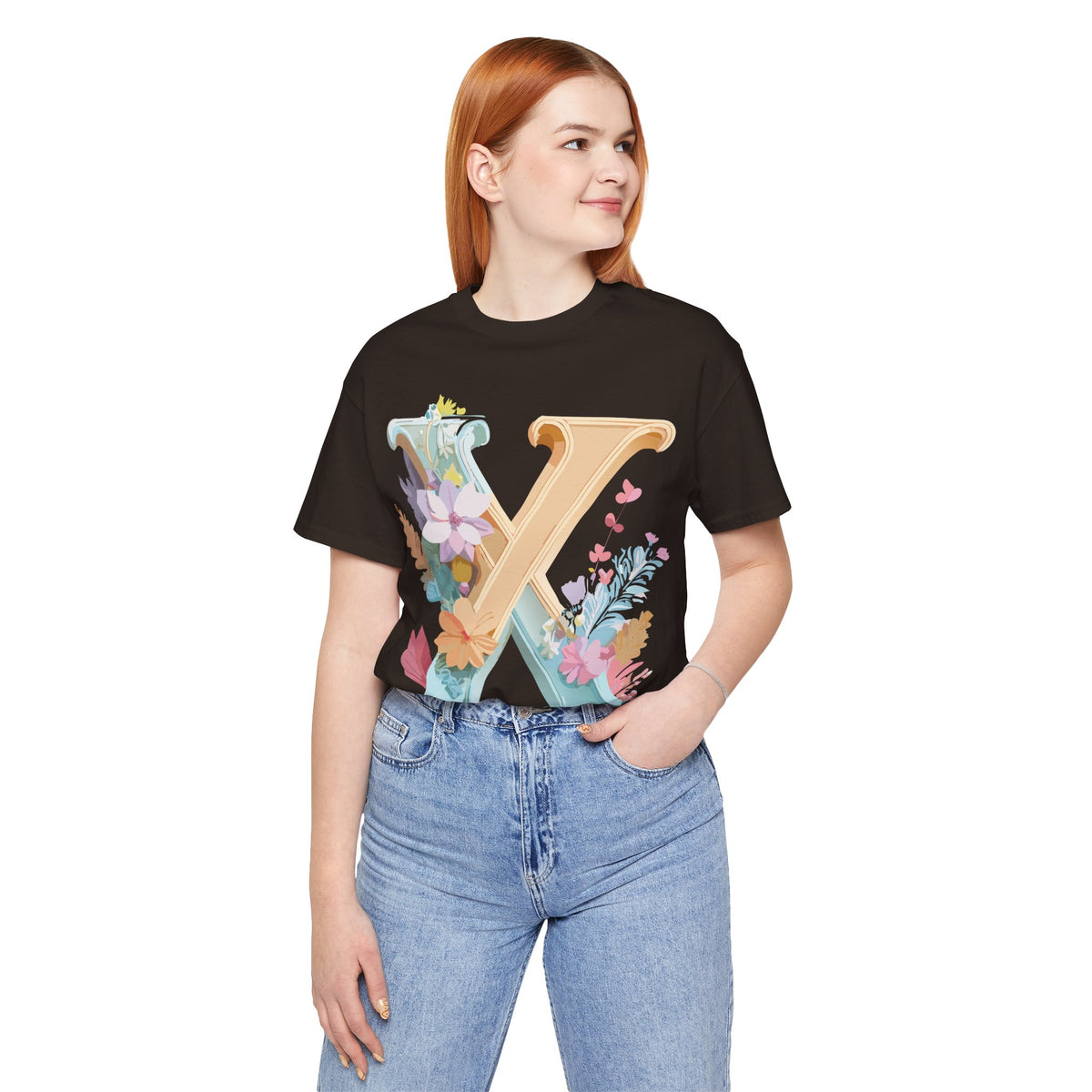 Letter X Graphic Unisex Cotton Bella+Canvas Tee with Art Letter Design