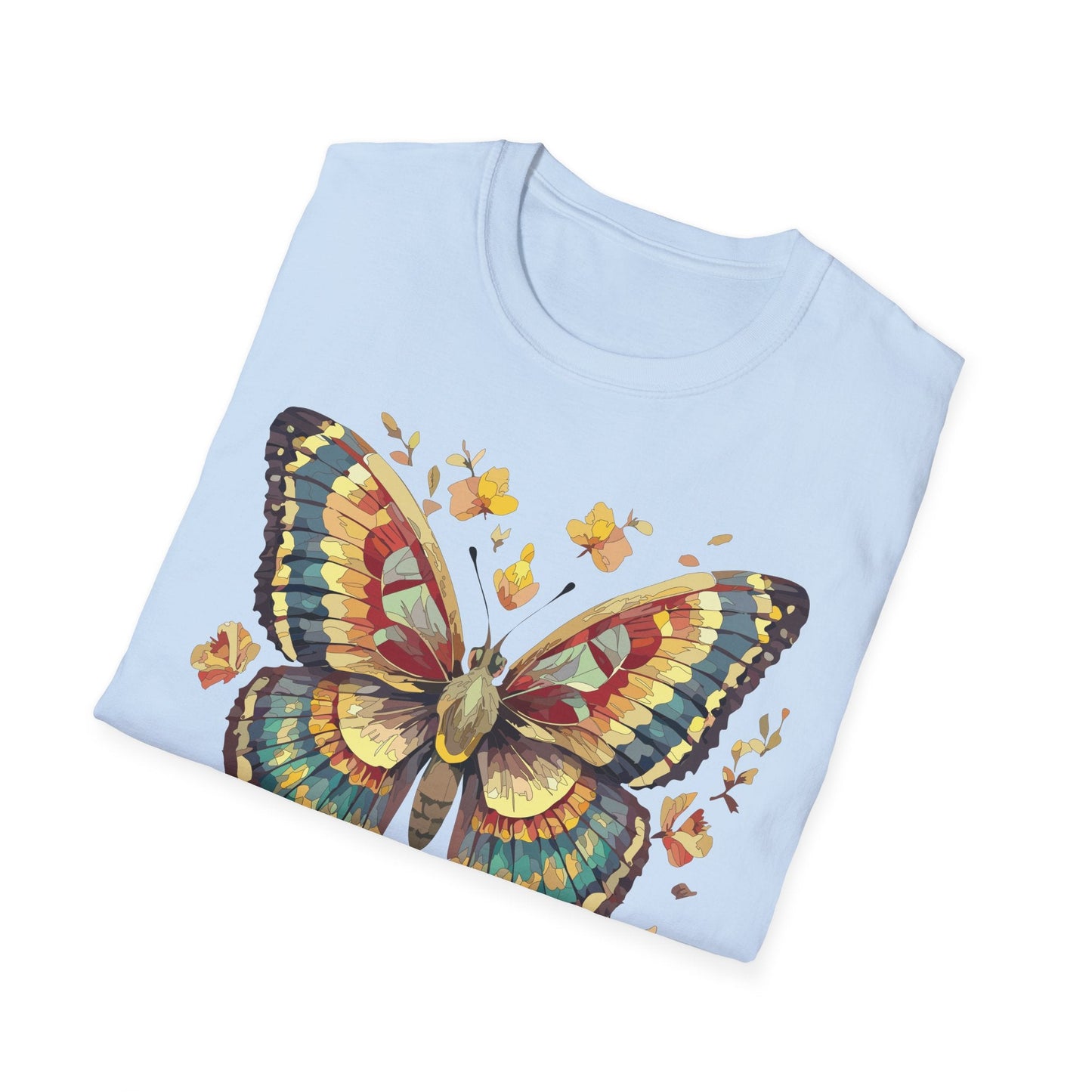 Butterfly Graphic T Shirt Unisex Gildan Softstyle 64000 Monarch Design Lightweight Everyday Wear