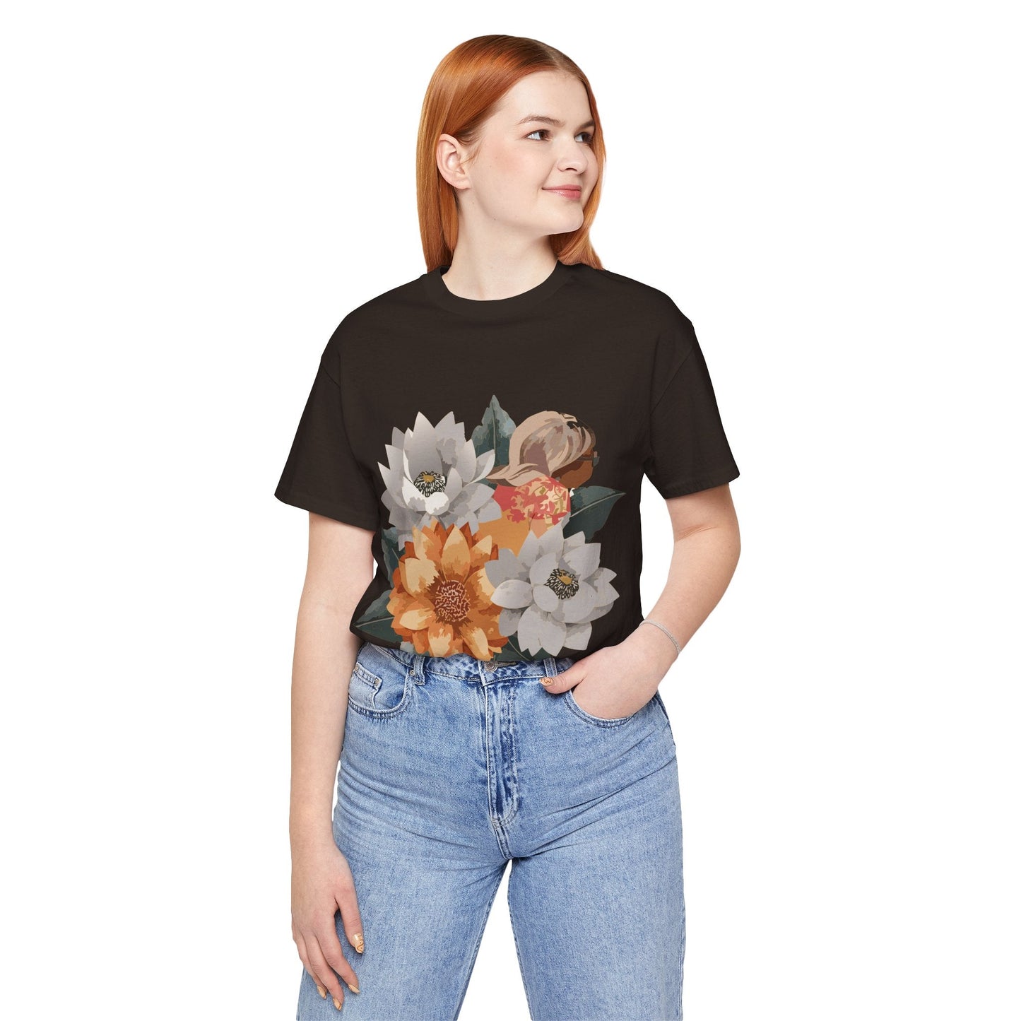 Retro2Nova Flowers Shirt Floral Shirt Unisex Floral Tee Lightweight Breathable Jersey