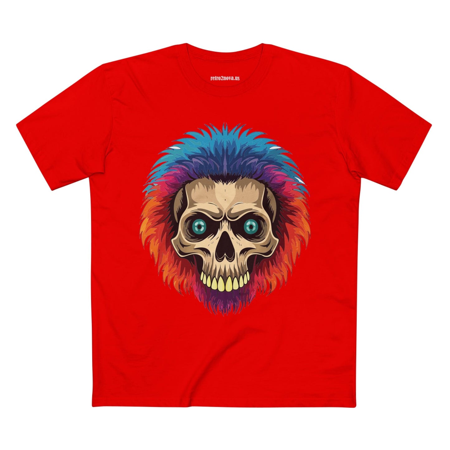 Retro2Nova Skull Shirt Unisex Skeleton Tee Premium Cotton Staple Tee With Original Art Design