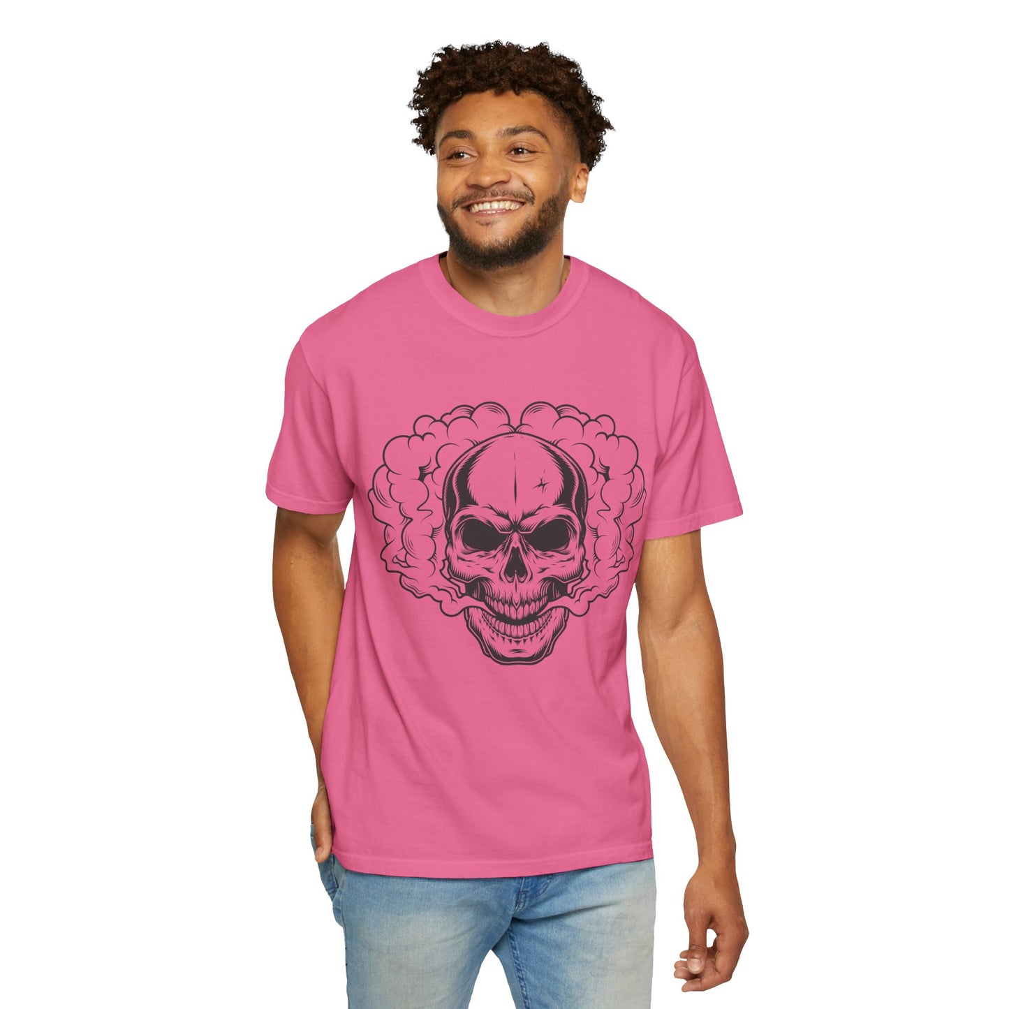 Unisex-T-Shirt aus Baumwolle mit Totenkopf 