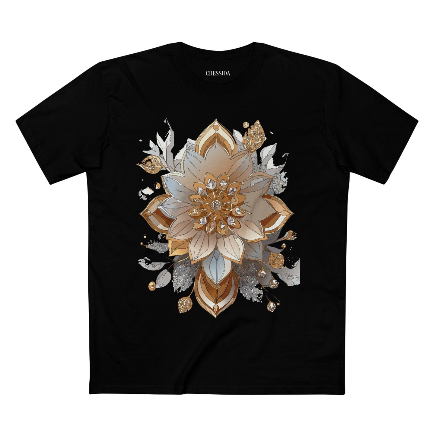Floral Graphic T-Shirt Unisex 100 Cotton Art Design with Antique Flowers Tee 2