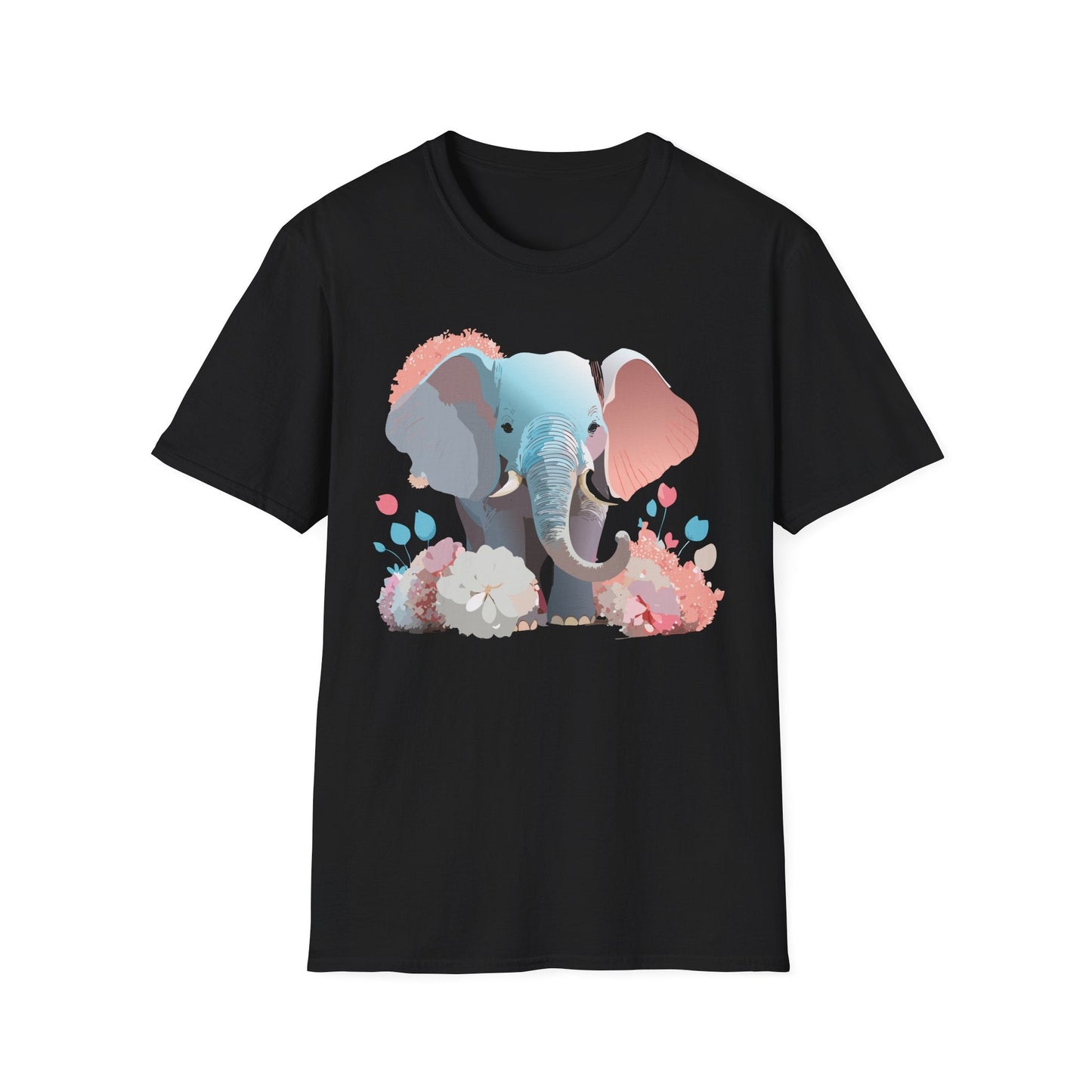 Elephant T Shirt Unisex Softstyle Graphic Tee With Elephant Animation Animal Print