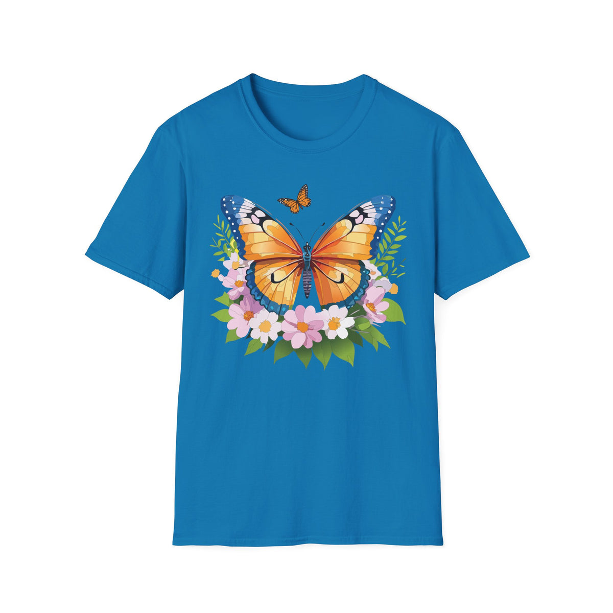 Monarch Butterfly Floral Butterfly Graphic Design Unisex 100 Cotton Gildan T-Shirt