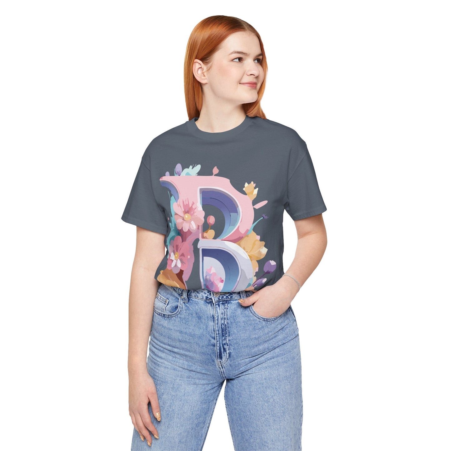 Letter B Shirt Graphic Tee Unisex Vintage Inspired Artwork Adelpha Art Design Short Sleeve
