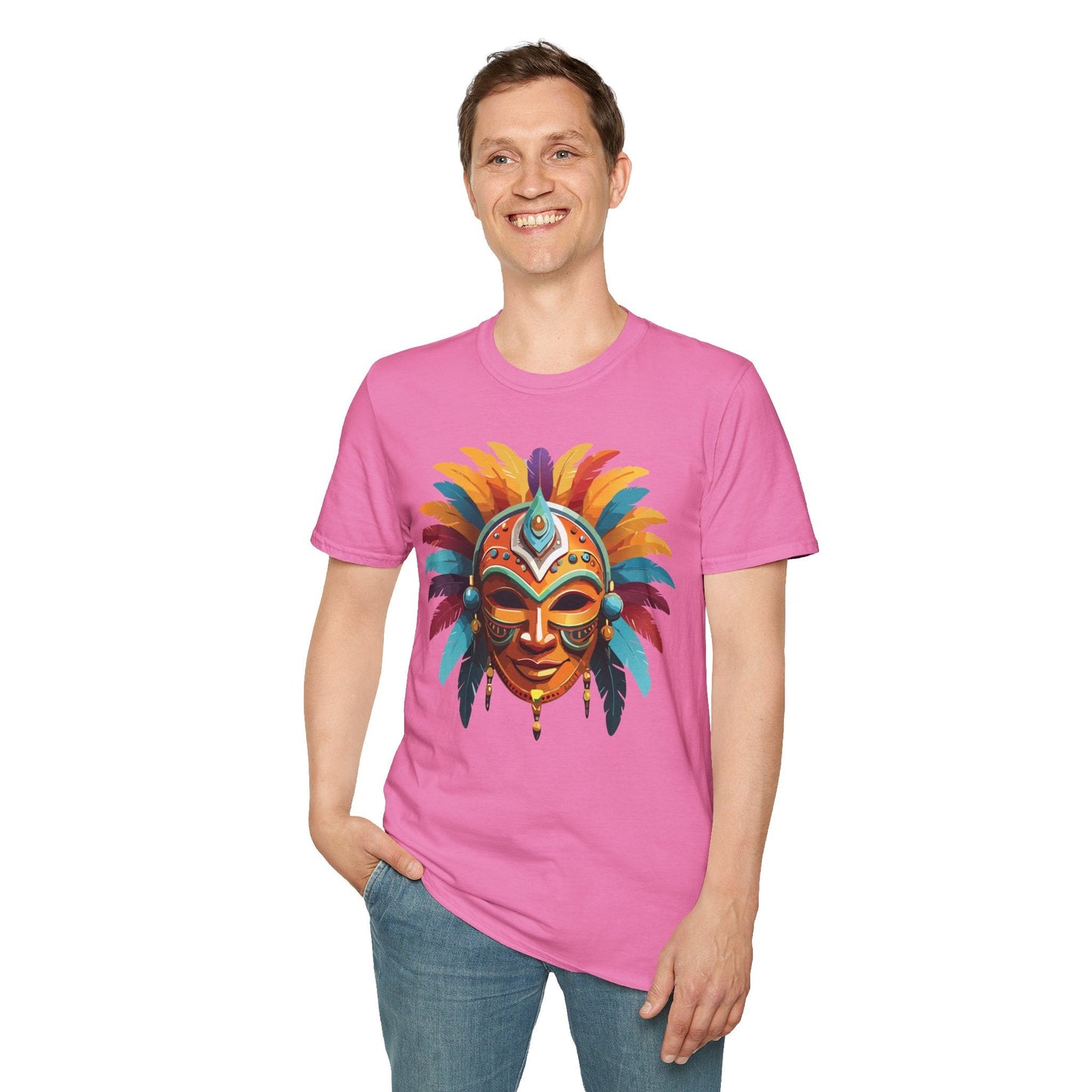 Mask Graphic Unisex Cotton Masquerade Design Artwork Tee 4