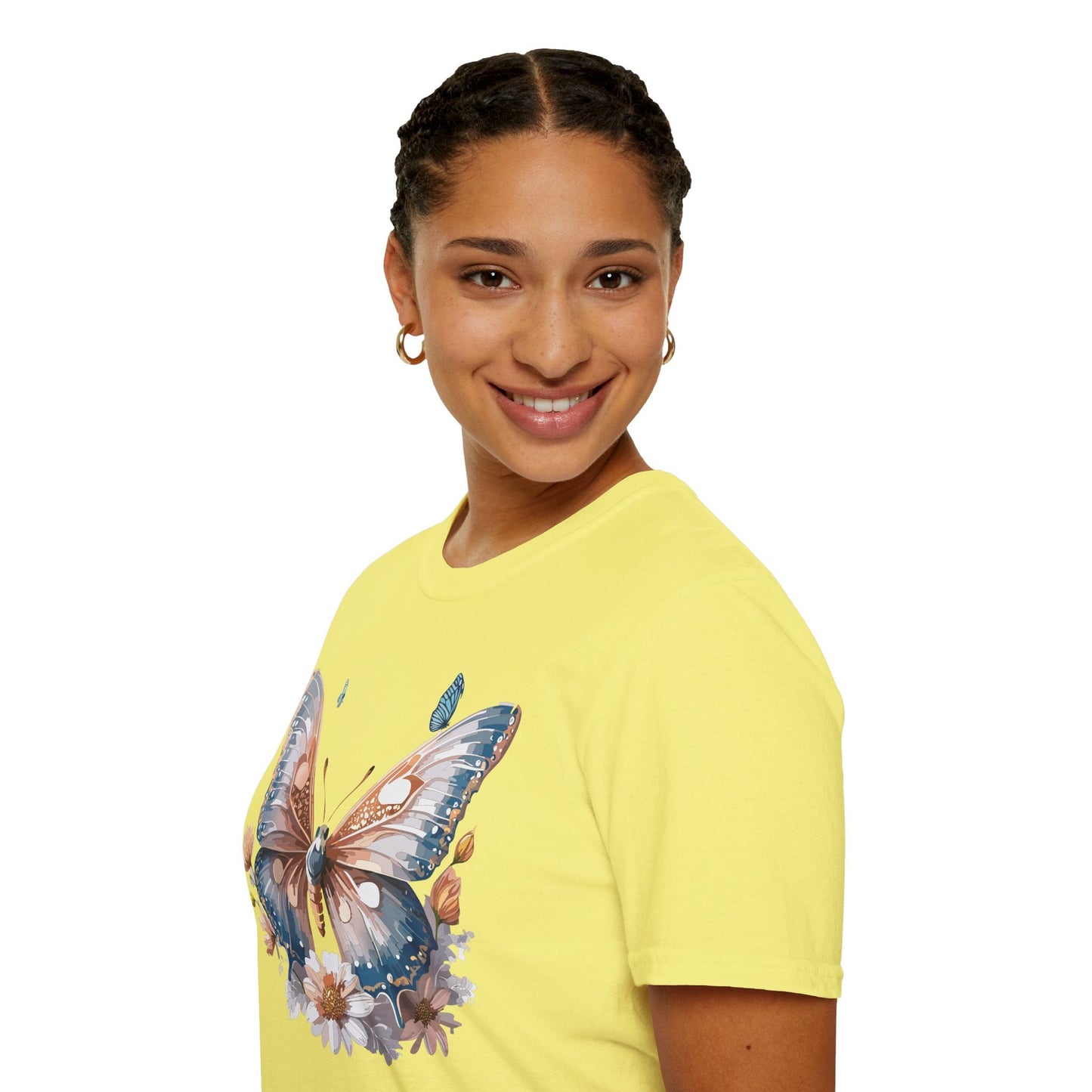 Butterfly Shirt Unisex Monarch Design Gildan 64000 Ring Spun Cotton Softstyle Tee For Comfort