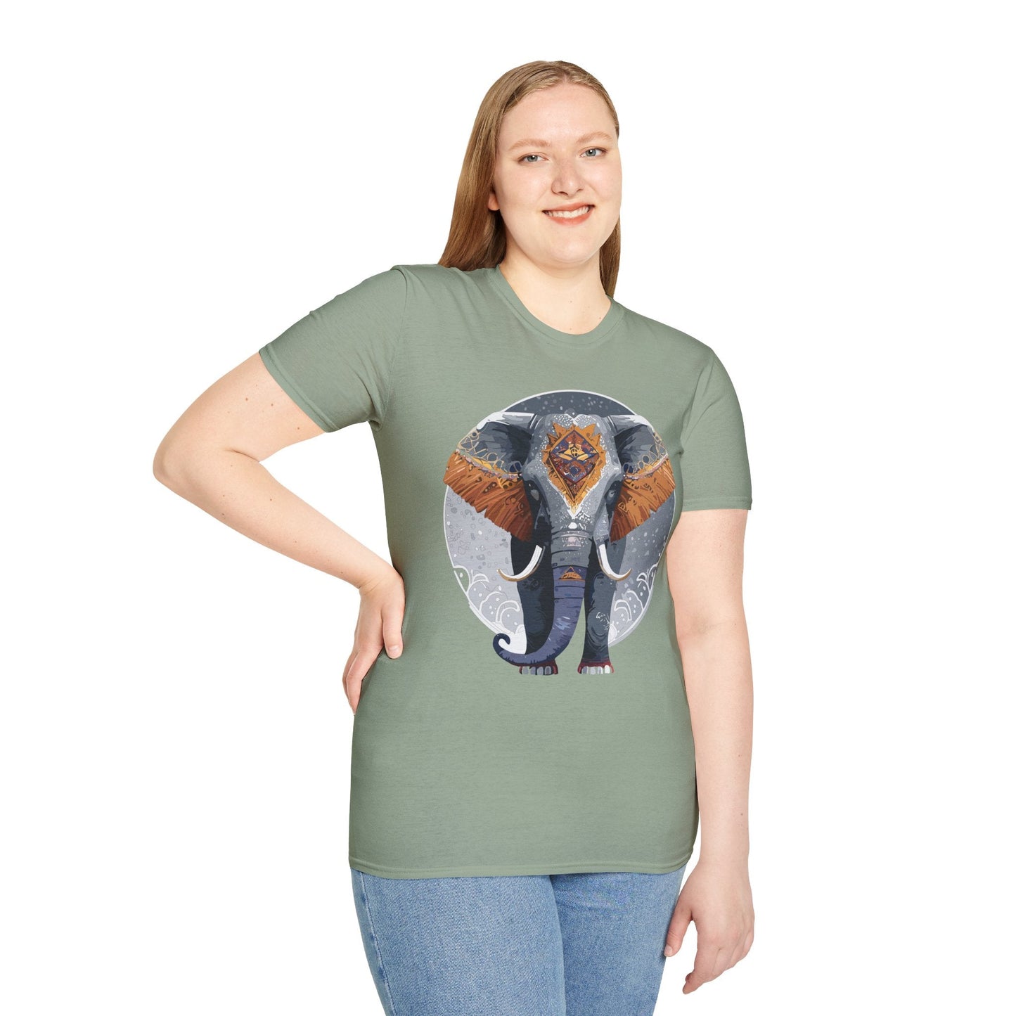 Elephant T Shirt Unisex Short Sleeve Tee SoftStyle Gildan 64000 One Hundred Percent Cotton