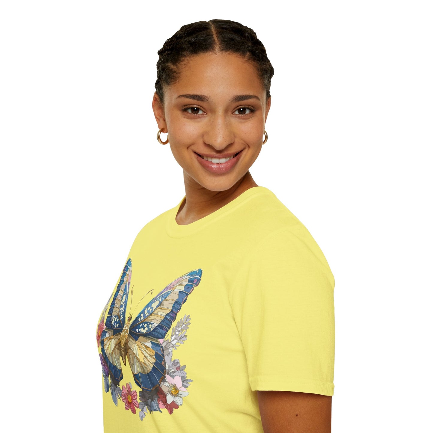 Butterfly Unisex Short Sleeve Tee Shirt Gildan Softstyle 64000 Monarch Design Graphic Tee