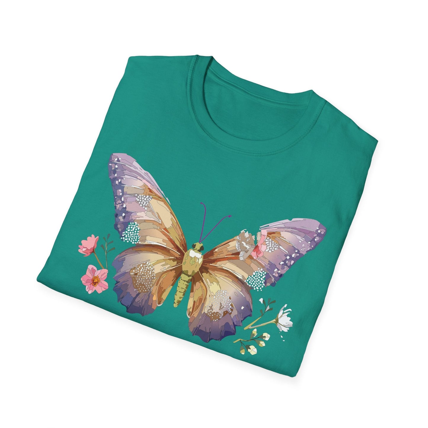 Monarch Butterfly Shirt Unisex Short Sleeve Tee Gildan Softstyle 64000 100 Percent Ring Spun Cotton