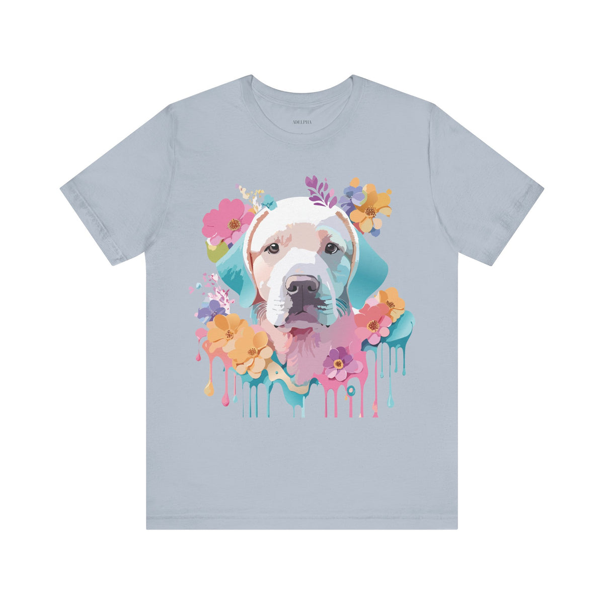 Dog Graphic Unisex Cotton Bella+Canvas Tee with Animal Art Design m21