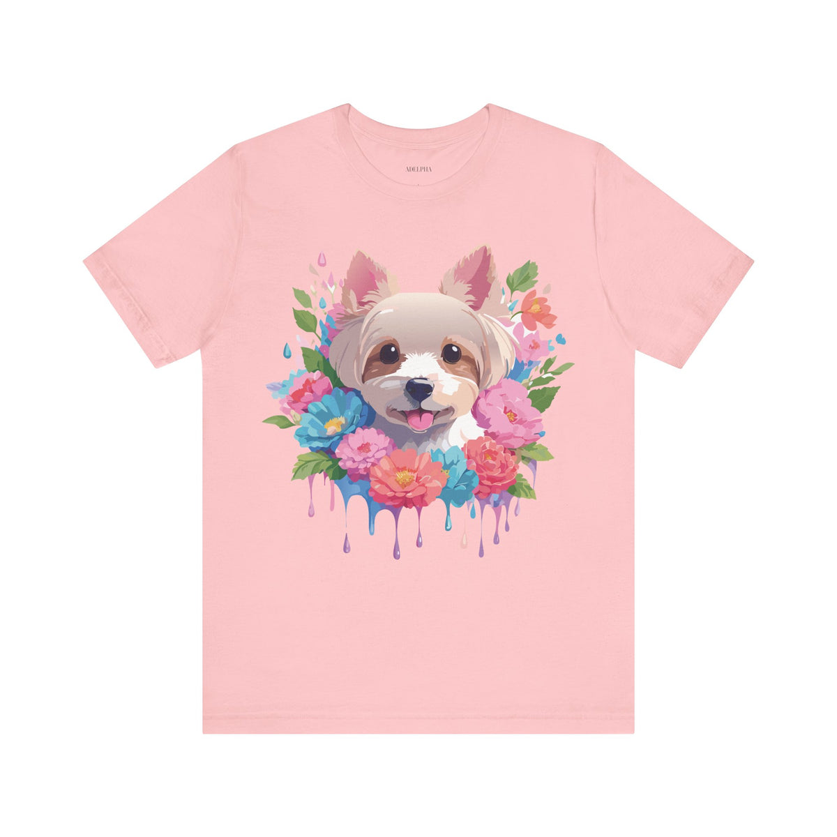 Dog Graphic Unisex Cotton Bella+Canvas Tee with Art Animal Design d10