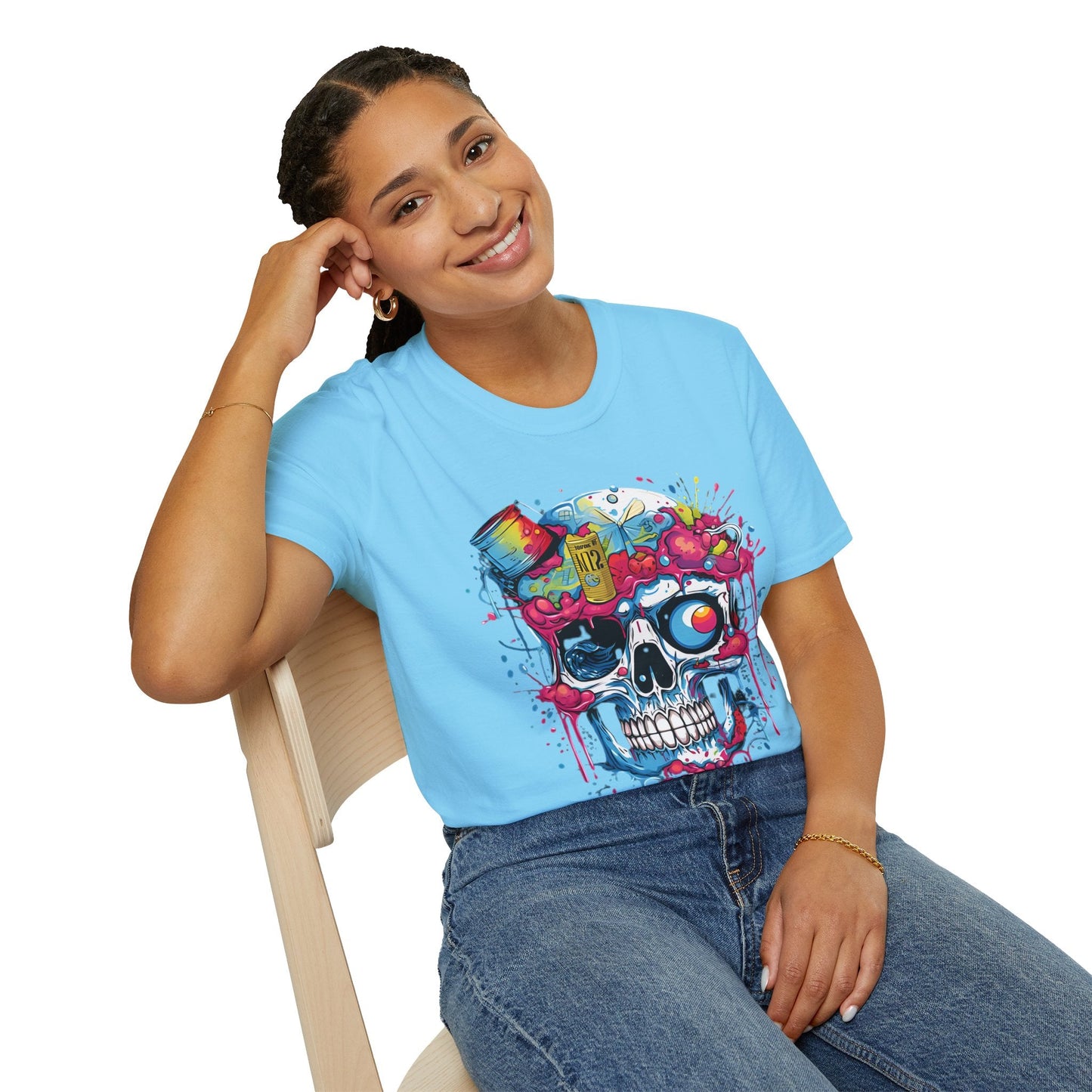 Skull Graphic Unisex Cotton T-shirt with Skeleton Artwork Design 26