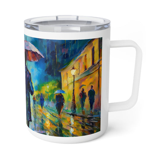 2 Art Design Insulated Coffee Mug with Clear Lid 10oz Insulated Coffee Mug 10oz