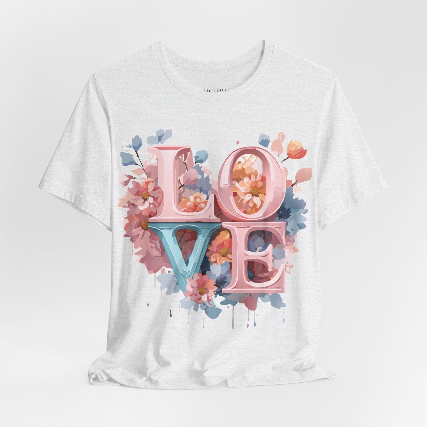 Valentine Day Graphic Unisex 100 Cotton Vintage Artwork with Love and Flower Design Tee 57