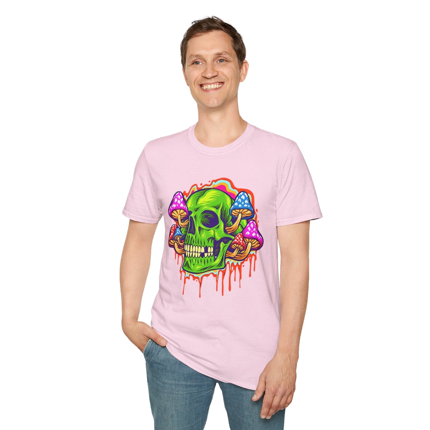Skull Tee Shirt Unisex Skeleton Shirt With Skull Design Gildan Softstyle 64000 Cotton Tee