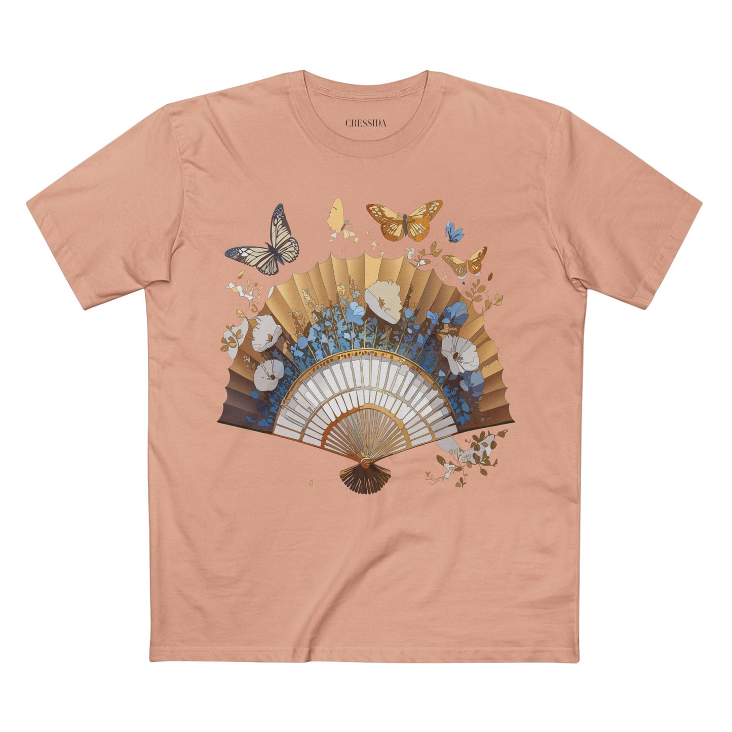 Antique Fan Graphic Design T-Shirt Unisex 100 Cotton Floral Carnival Artwork Tee 1