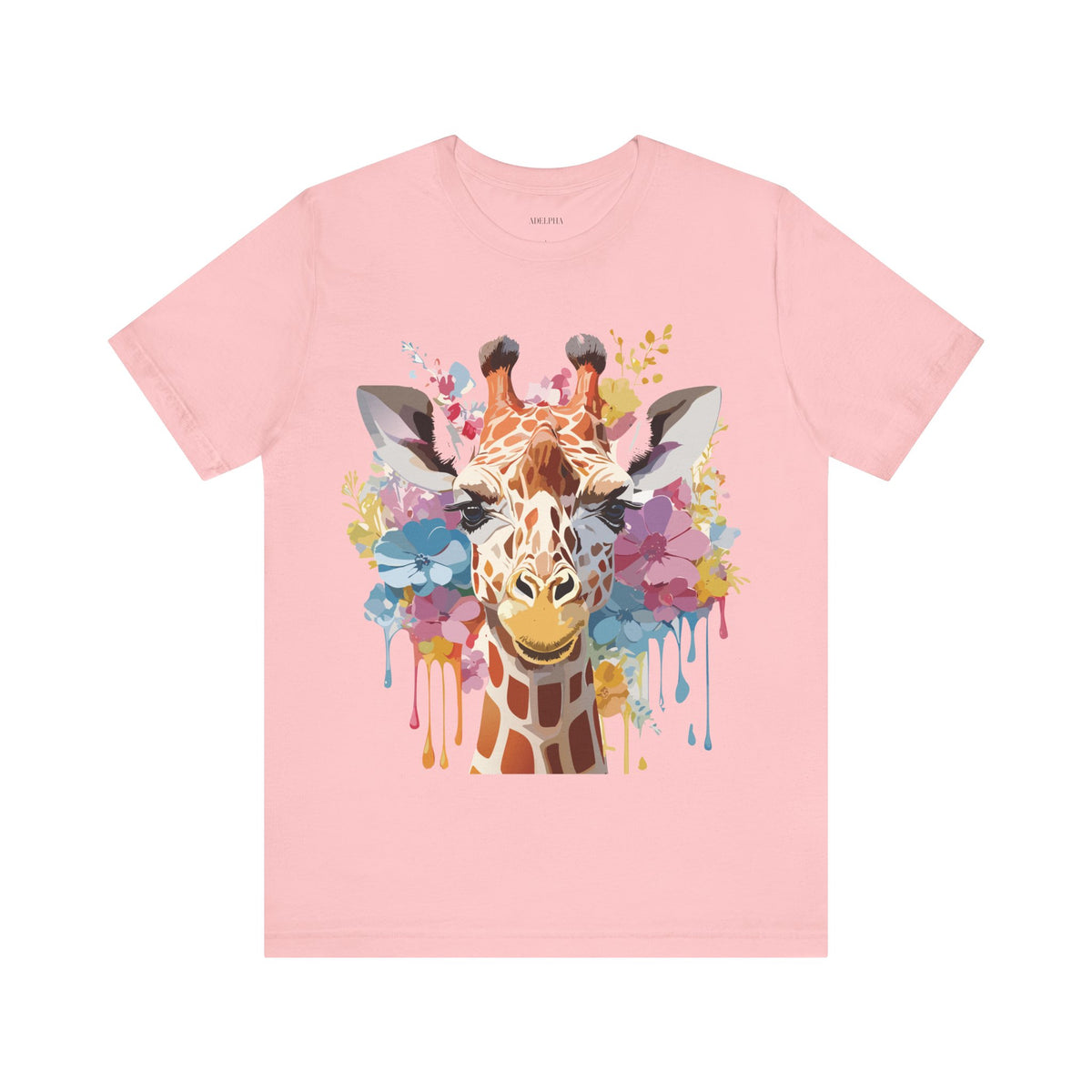 Giraffe Graphic Unisex Cotton Bella+Canvas Tee with Art Animal Design e18