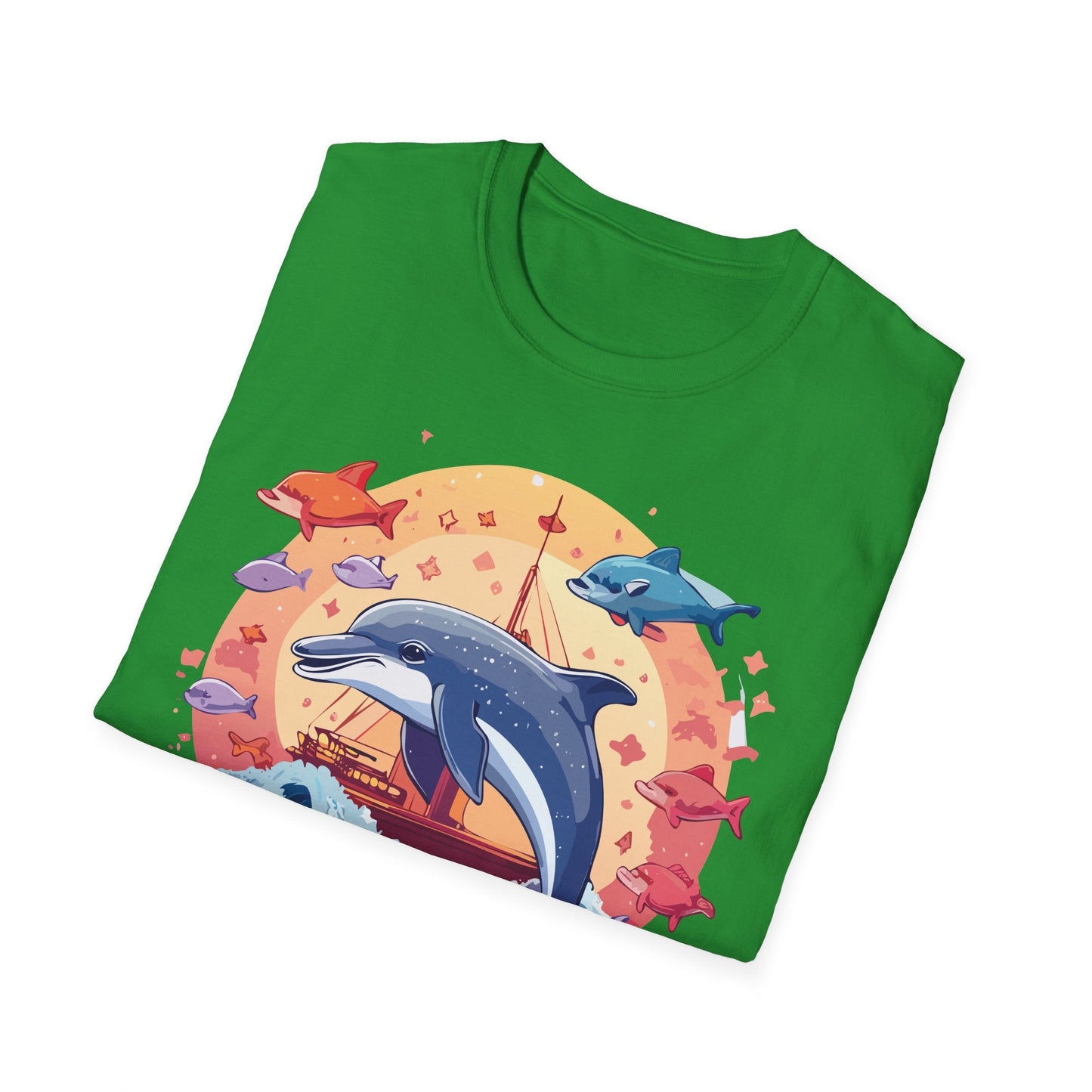 Dolphin Shirt Unisex Softstyle Cotton Tee 100 Percent Ring Spun Lightweight Breathable