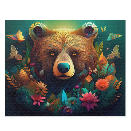 Puzzles-53 Kids Bear Puzzle 500-Piece | Floral Bear Puzzle 500-Piece, Animals Kids Puzzles Size: 16" x 20",  Ages 9+