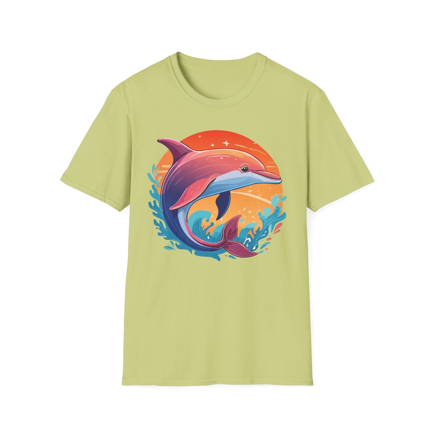 Dolphin Shirt Unisex Tee 100 Percent Ring Spun Cotton Softstyle Gildan 64000 Comfort Fit