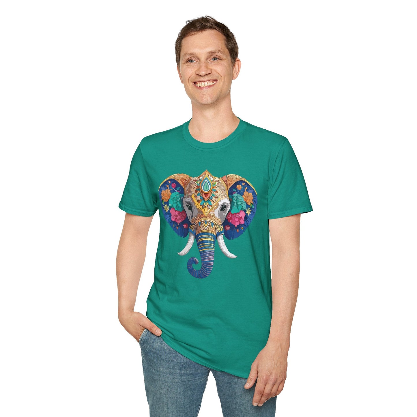 Elephant T Shirt Unisex Gildan Softstyle 64000 100 Percent Cotton Graphic Animal Tee