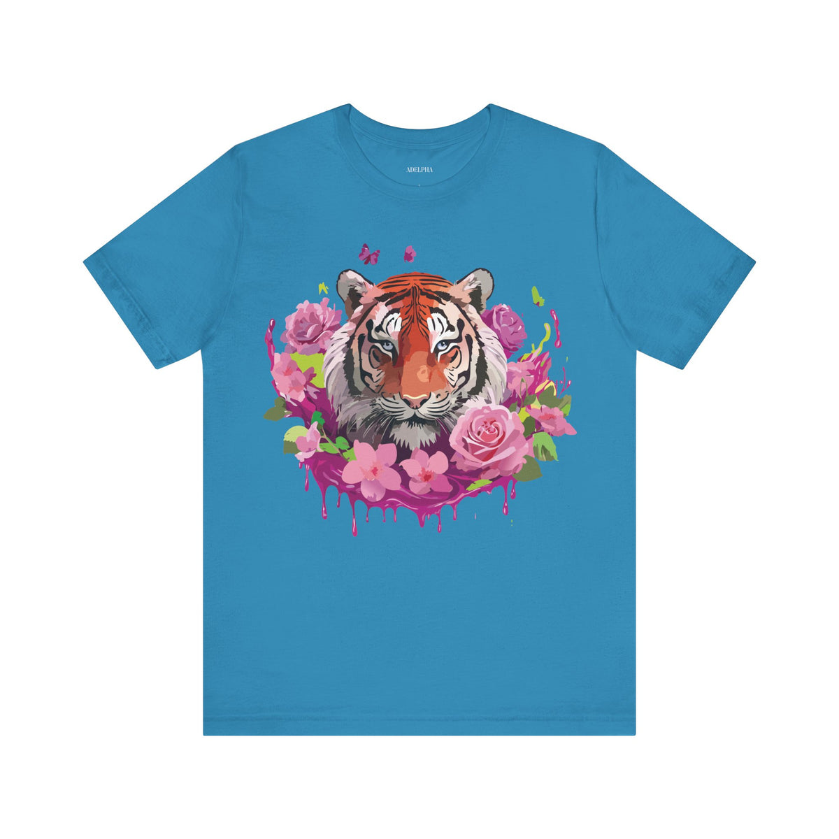 Tiger Graphic Unisex Cotton Bella+Canvas Tee with Art Animal Design d91