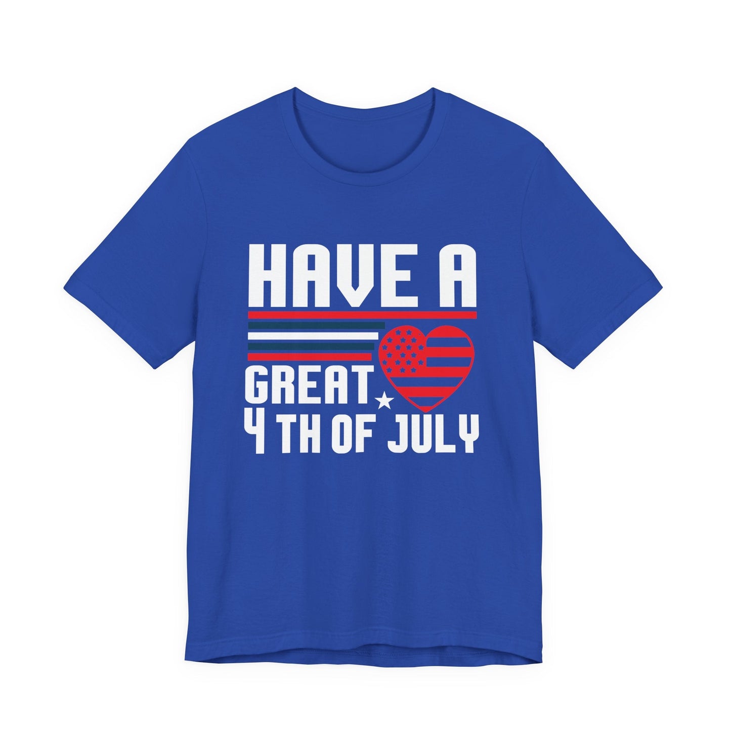 4th of July American Flag Graphic Unisex Cotton T-Shirt 020