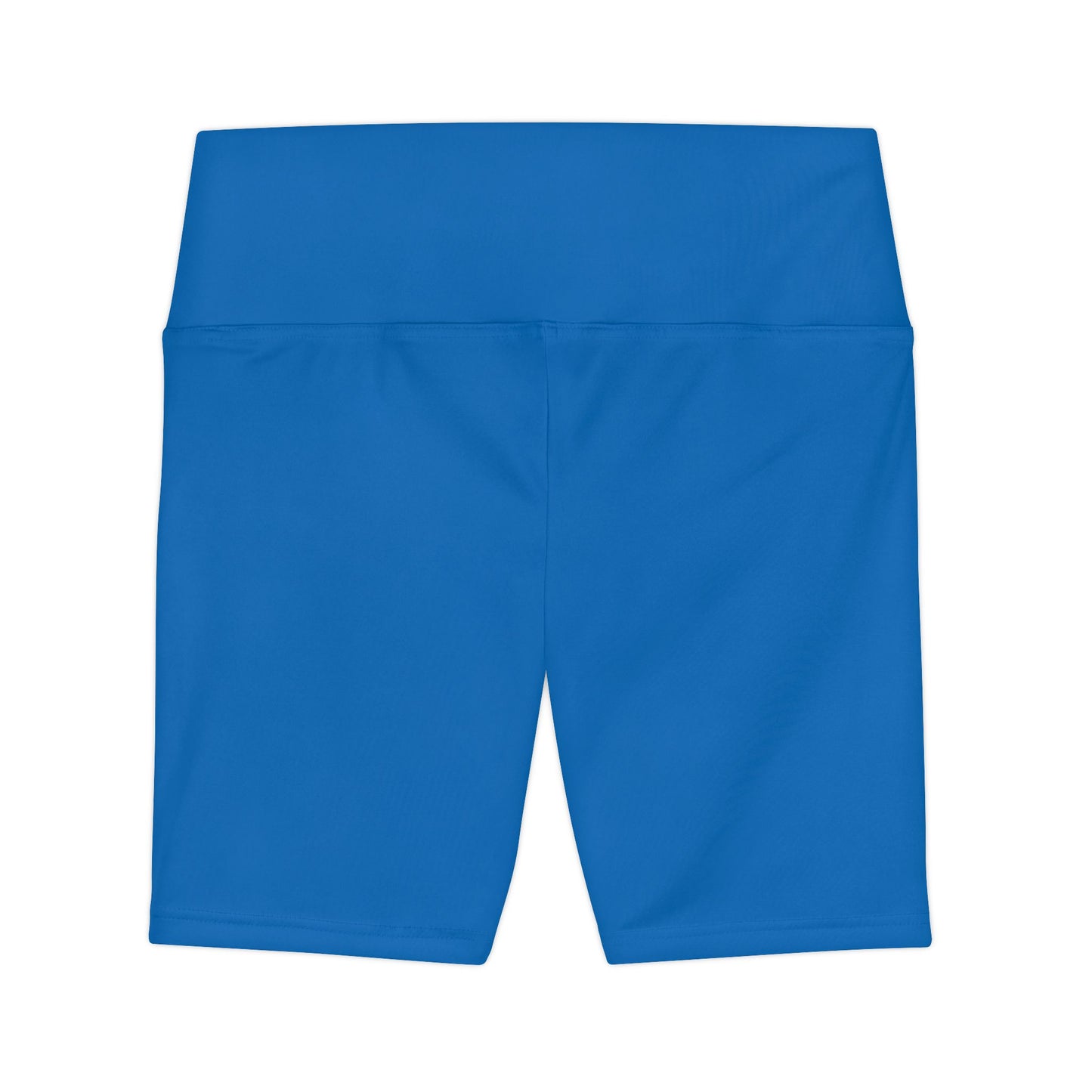 Bright Marine Blue Women's Workout Shorts — Solid High-Waist Biker Shorts for Exercise & Everyday Wear