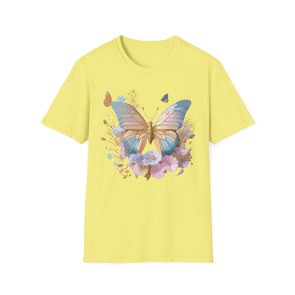 Butterfly Floral Tee — Pastel Garden Butterfly Graphic Tee Unisex 100 Cotton Gildan T-Shirt