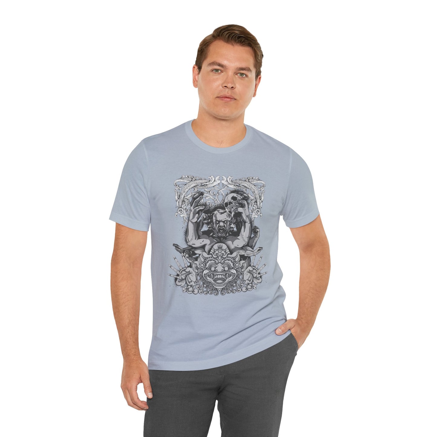 Mask Artwork Illustration Graphic Unisex Cotton T-Shirt r17