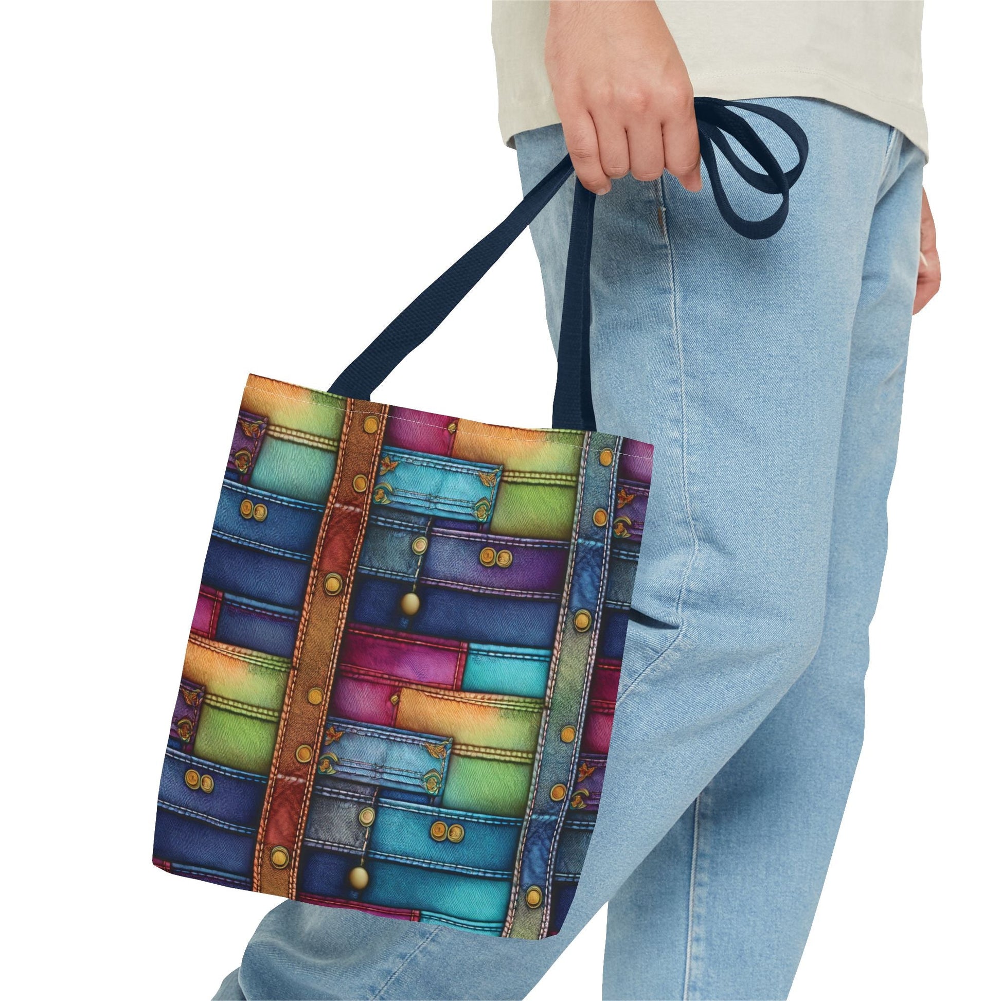 Denim Canvas Bag, Tote Bag Denim Printify