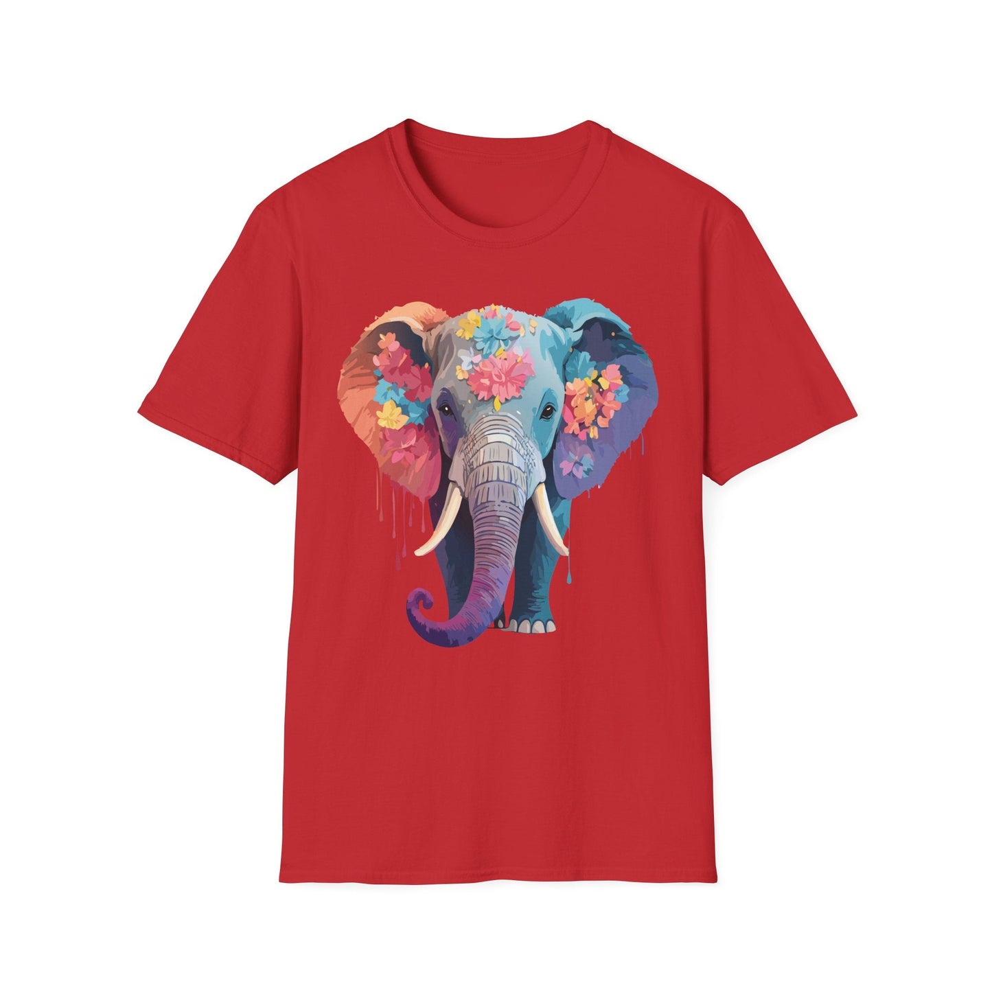Unisex Elephant T Shirt Gildan SoftStyle 64000 100 Percent Ring Spun Cotton Tee Shirt