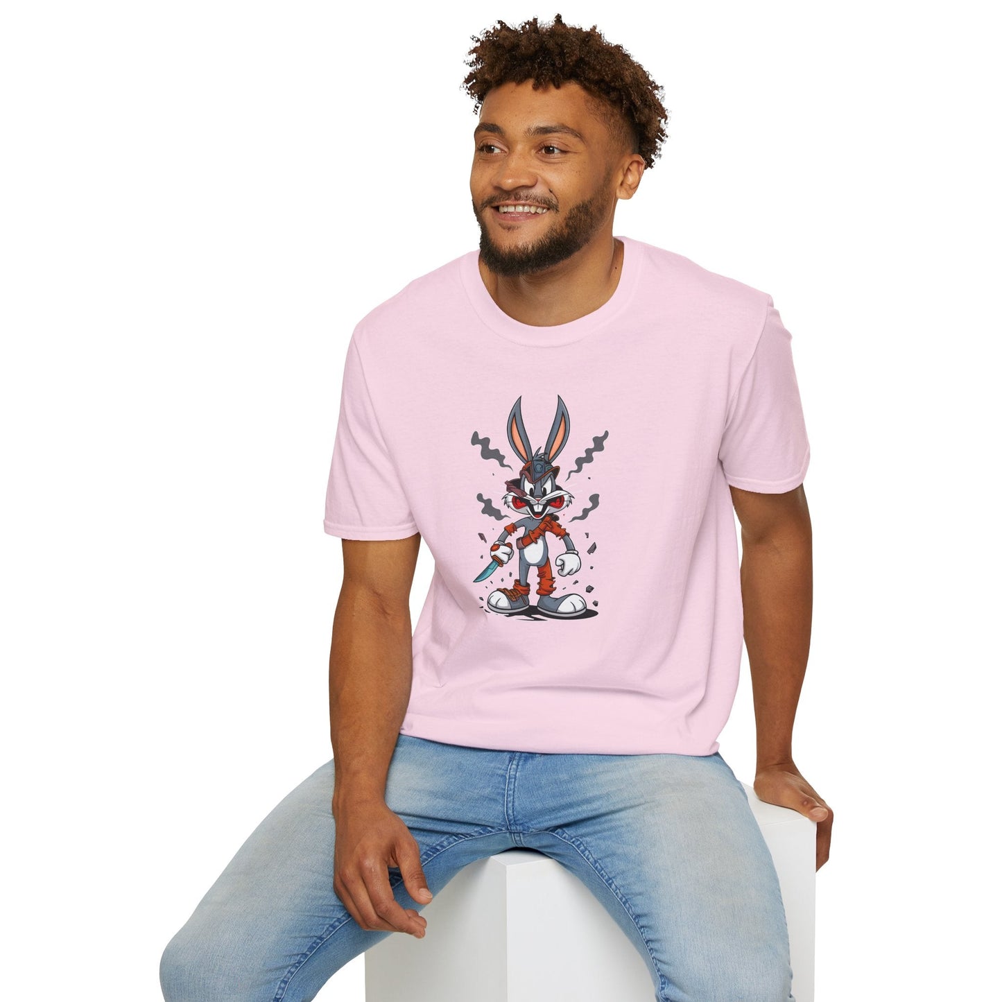 Bugs Bunny T Shirt 100 Percent Ring Spun Cotton Gildan Softstyle Unisex Cartoon Graphic Design