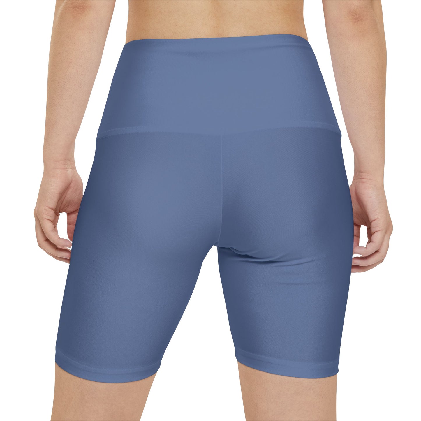 Derby Blue Women's Workout Shorts — Solid High-Waist Biker Shorts for Exercise & Everyday Wear