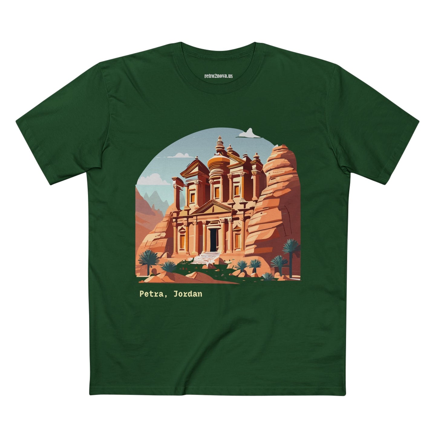 Travel Shirt Unisex Petra Tourist Shirt Art Design Premium Cotton Tee Retro2Nova
