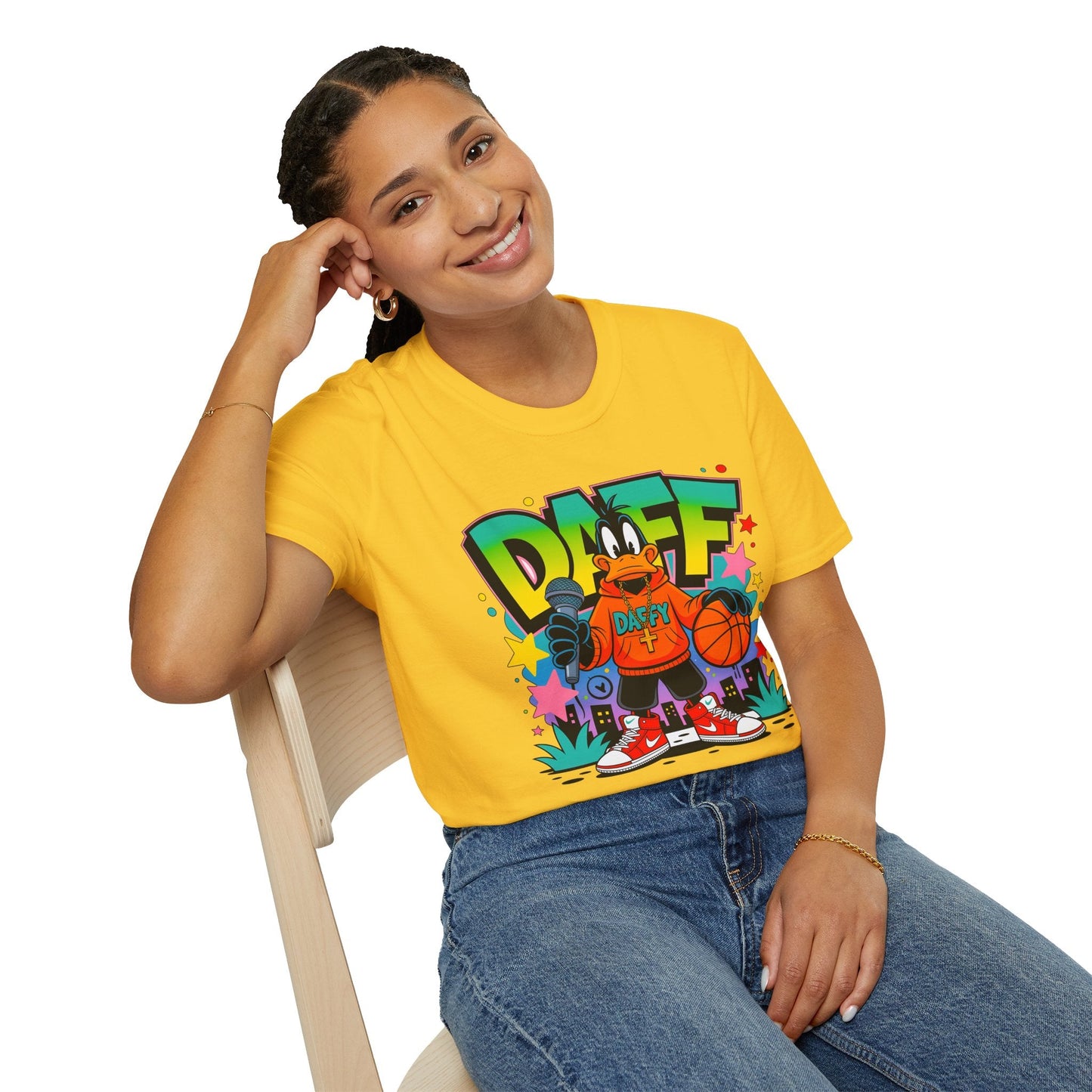 Unisex Cartoon T Shirt With Animation Design Funny Animals Tee Gildan Softstyle 64000