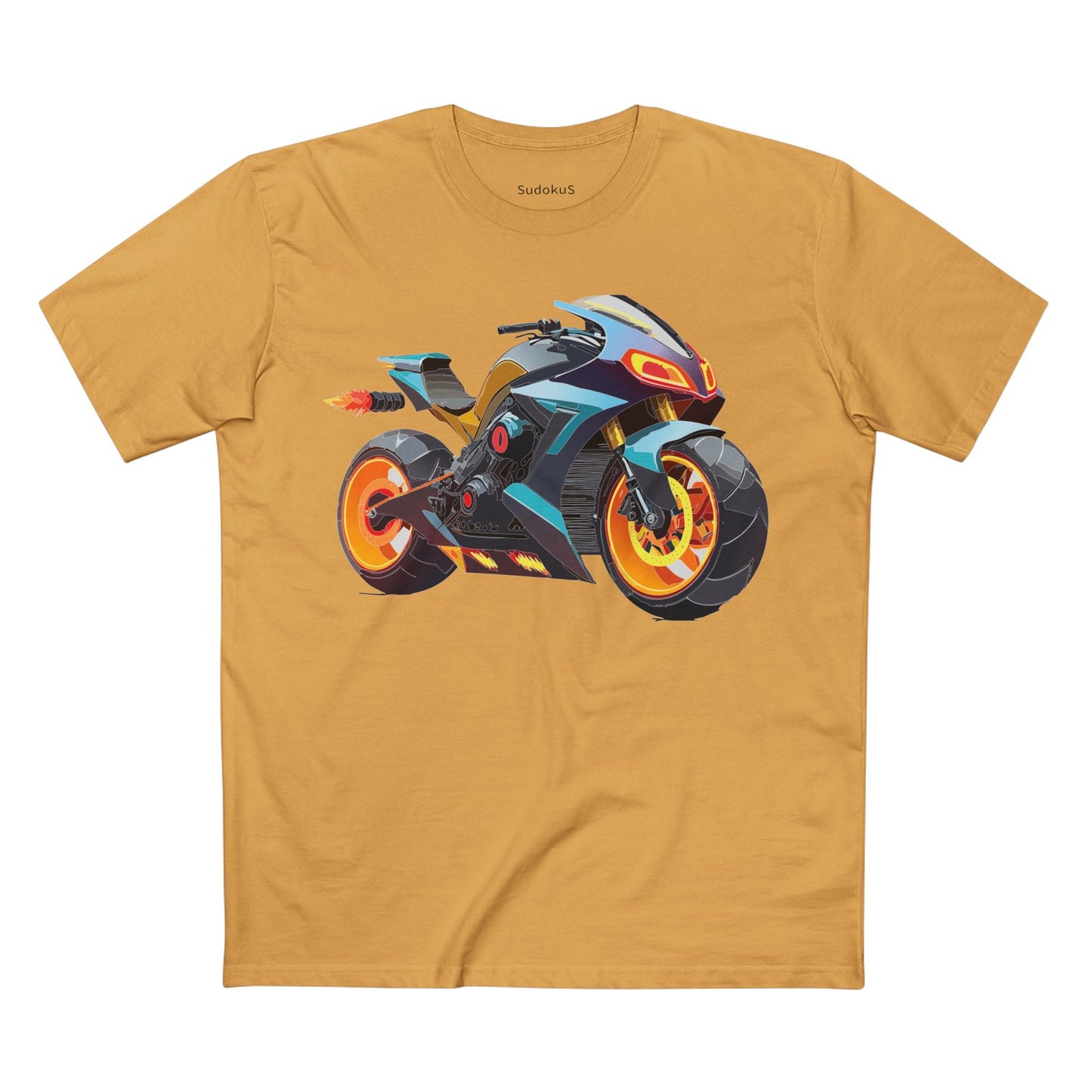 Moto Bike Graphic Unisex 100 Cotton Staple Tee 22