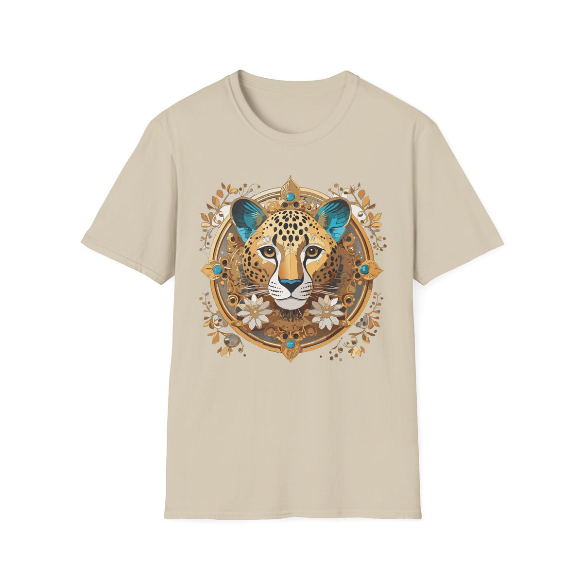Boho Cheetah Mandala T-Shirt | Leopard Face Graphic Tee