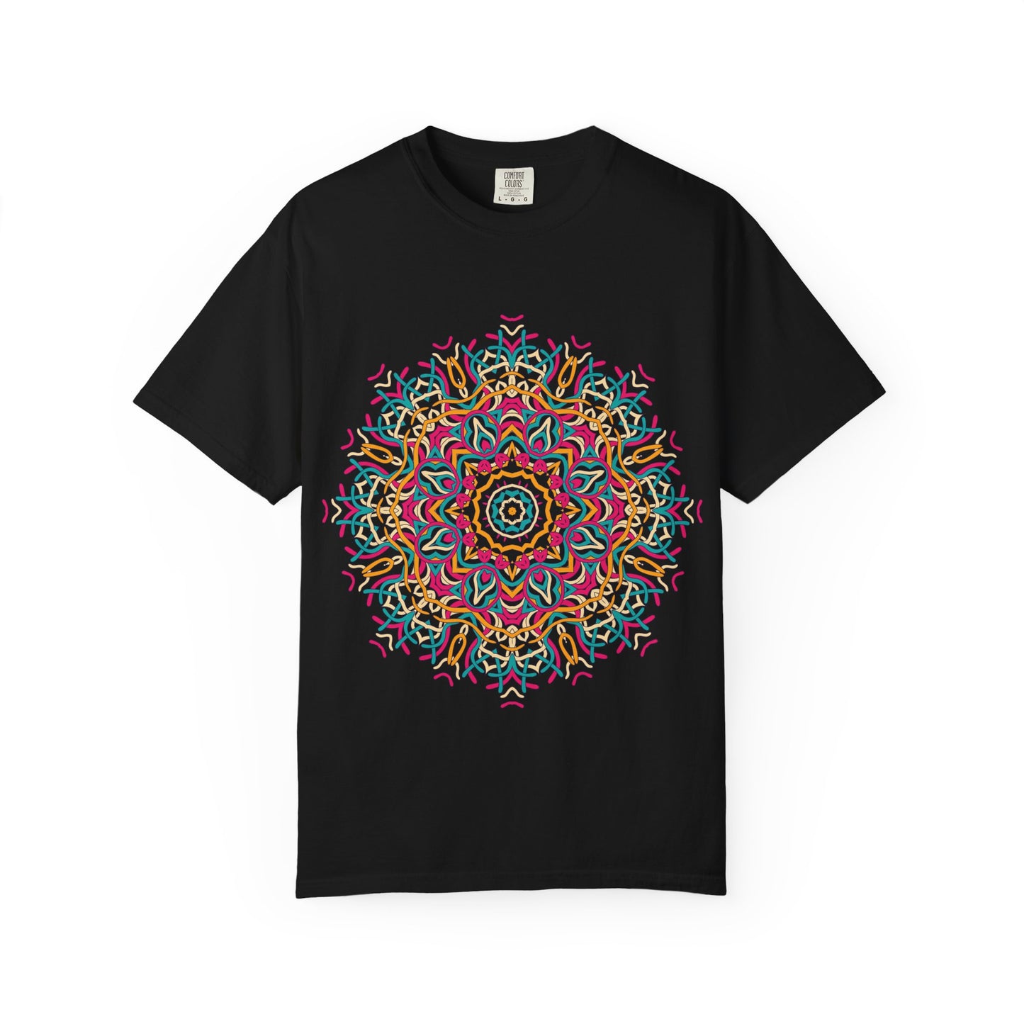 Unisex Garment Dyed Cotton T-Shirt with Mandala Graphic Design