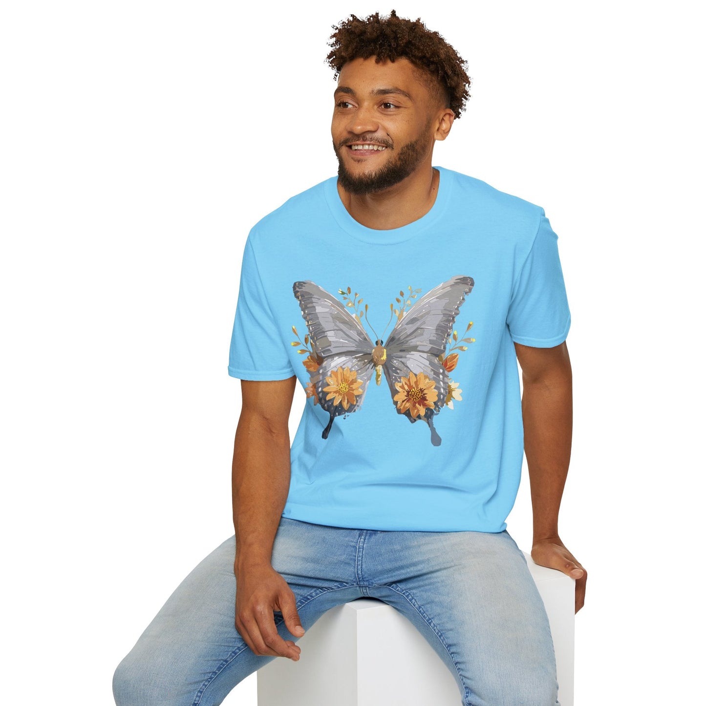 Butterfly T Shirt For Unisex Gildan Softstyle 64000 Cotton Comfort Monarch Design Tee