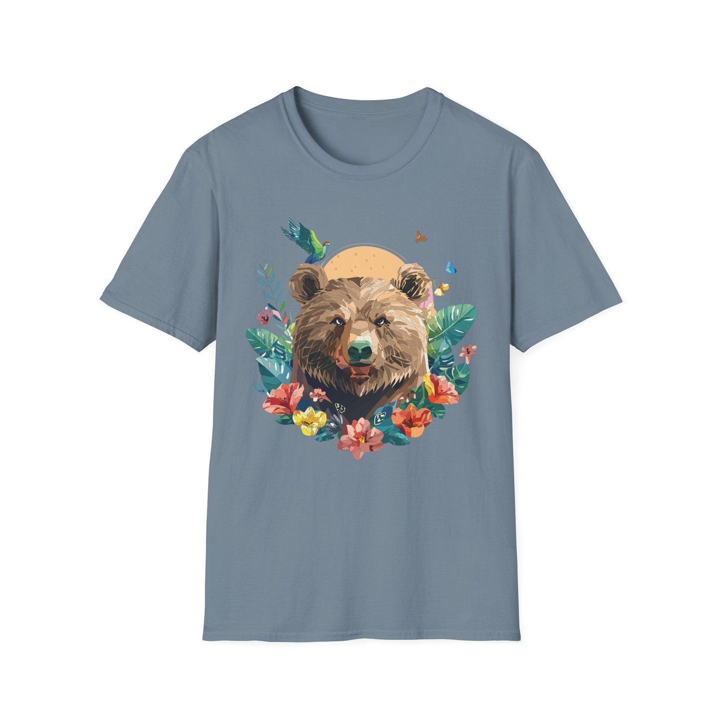 Bear T Shirt Unisex Graphic Tee Bear Lover Gift 100 Percent Ring Spun Cotton Softstyle 64000 Gildan